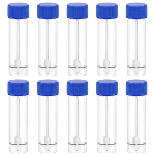 DOITOOL 25-30 ml wiederverwendbare Probenbehälter, 10-teiliger Probenbehälter mit Schaufel, unbeschriftetes Entnahmeset für medizinische Labore von DOITOOL