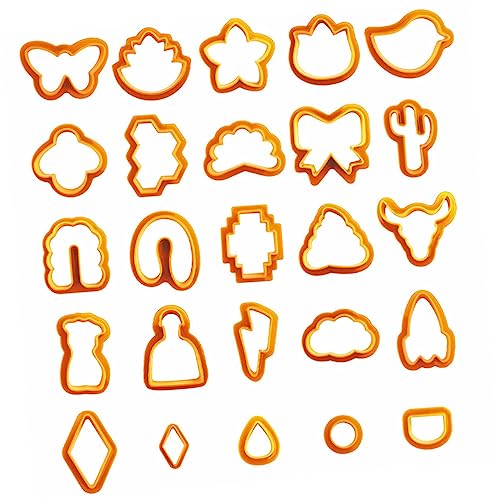 DOITOOL 25 Stück Teiliges Set Verschiedenen Polymer Clay Ausstechern für Herstellung von Ohrringen Armbändern und Schmuckzubehör Robustem Präzise Formen für DIY Projekte von DOITOOL