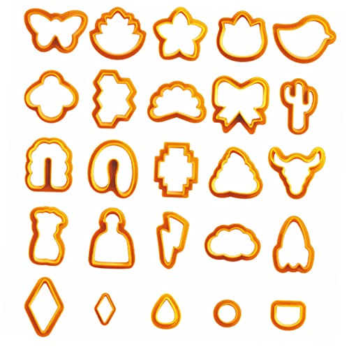 DOITOOL 25-Teiliges Set Tonschneiderset Erwachsene für Cutter Kreis Modellieren Tonbildzeug Herstellung von Ohrringen aus Ohrringformen Schmuckwerkzeuge Plastik Orange von DOITOOL