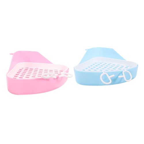 DOITOOL 2Er-Box Kaninchentoilette Katzenklo für Katzen Tragbare Toilette Haustier Hamster Abnehmbares Töpfchen für Kaninchen Meerschweinchen Töpfchen Haushalt Mülleimer Sandbecken Hase von DOITOOL