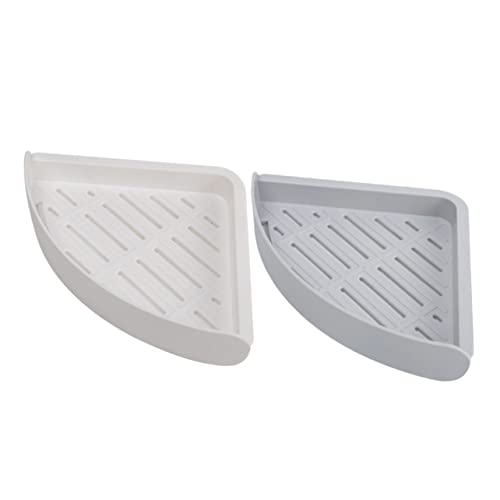 DOITOOL 2Stücke Eckablage Ohne Bohren Für Badezimmer Triangular Toiletry Storage Racks Wasserdichtes Und Rostfreies Design Für Kleine Ecken Graues Und Weißes von DOITOOL