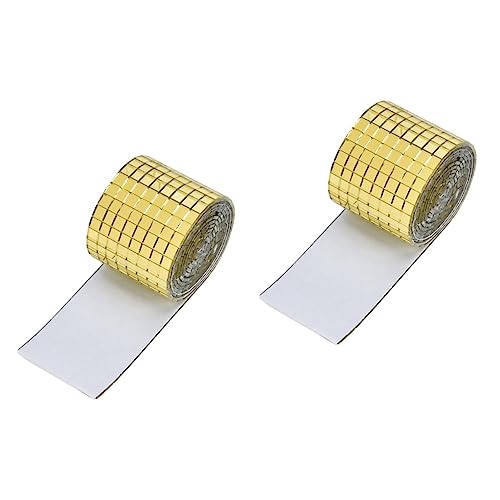 DOITOOL 2rollen Selbstklebende Mosaik Fliesen Wandaufkleber Teile Glas Spiegel Wanddeko Für Kreative Diy Projekte Für Wohnräume Und Ktv Dekoration Goldene Farbvariante von DOITOOL