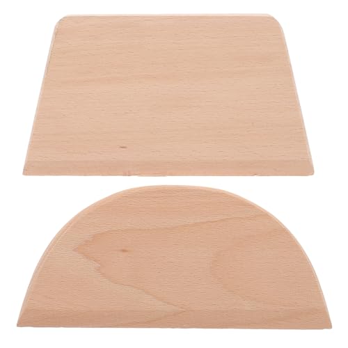 DOITOOL 2st Holzschaber Teigschaber Werkzeug Teigschneider Aus Holz Mini Teighacker Küchengerät Pizzateigschaber Brotteigschaber Kuchenglasur Teigschneidewerkzeug Bank Klein von DOITOOL