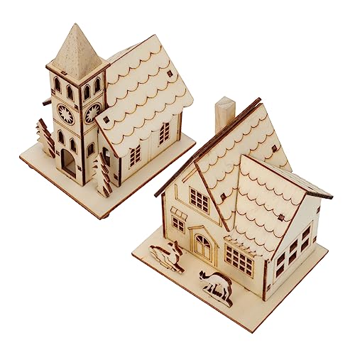 DOITOOL 2pcs Nachtlicht Holz Weihnachten Baum Hause Dekorative Nachtlicht DOITOOL 2pcs Nachtlicht Holz Weihnachten Baum Hause Dekorative Nachtlicht von DOITOOL