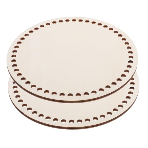 DOITOOL 2stücke Mini-häkeltaschenboden Aus Holz Runde Form Leere Holz-häkelkorbböden Zubehör Für DIY-korbflechten Basteln Khaki von DOITOOL