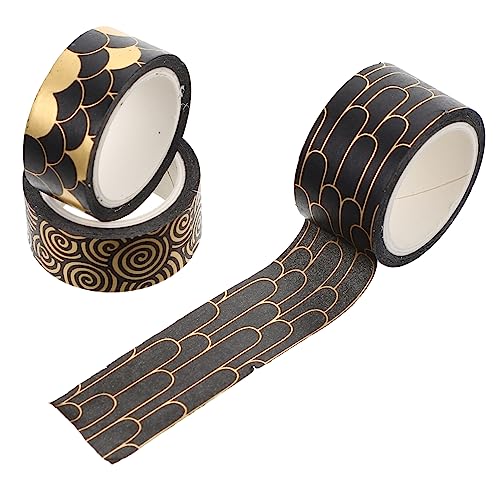 DOITOOL 3 Rollen Dekoratives Washi Tape mit Goldfolienprägung Vielseitiges Diy Klebeband für Scrapbooking Tagebuchgestaltung und Geschenkverpackung Hochwertiges Papier für Bastelbedarf und von DOITOOL