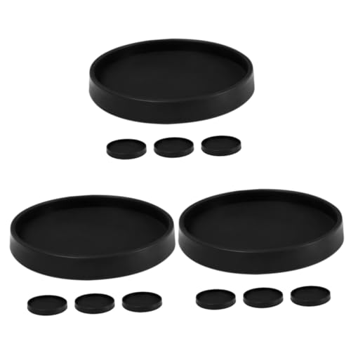 DOITOOL 3 Sätze 3Er Set Möbelmatten Kaffeebar Tablett Couchtisch Bett Sofa Fußbecher Möbelstopper Runde Rollenbecher Couch Hartholz Möbelerhöhungen Sofabeine Filz 4 Stück * 3 von DOITOOL