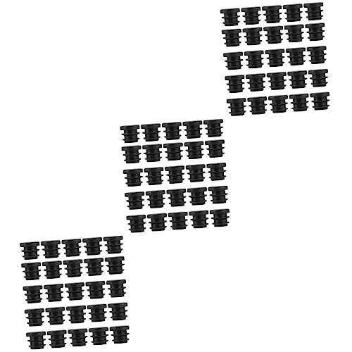 DOITOOL 3 Sätze Stuhlpolsterstecker Unterlage Schutzpolster Für Möbel Auto Rohrpfosten-endkappe Bananenstecker Stopper Rohrstopfen Weißes Klebeband Rad Tür Black Plastik 100 Stück * 3 von DOITOOL
