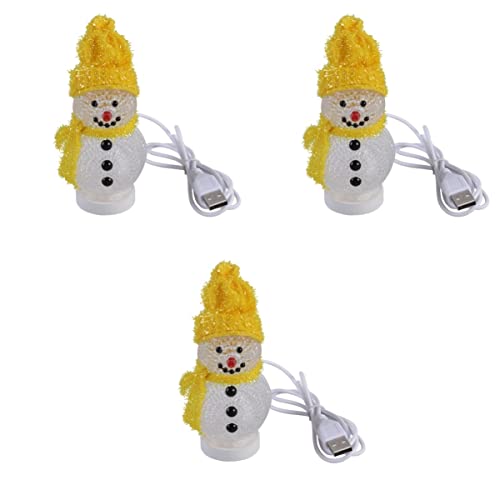 DOITOOL 3st Schneemann Weihnachtsbeleuchtung Schneemann Puppe Spielzeug Led-nachtlicht Kristalldekor Weihnachtsnachtlichter Weihnachtsbeleuchtung Dekorationen Bettlampe Baby Musik Ältere von DOITOOL