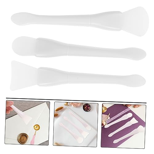 DOITOOL 3 Stück Silikon Wachsschaber Teilig Wiederverwendbare Wachsreiniger Spatel in Schaufel Fächer und Zungendesign Hitzebeständig und Hygienisch für Wachssiegel und Kosmetik von DOITOOL