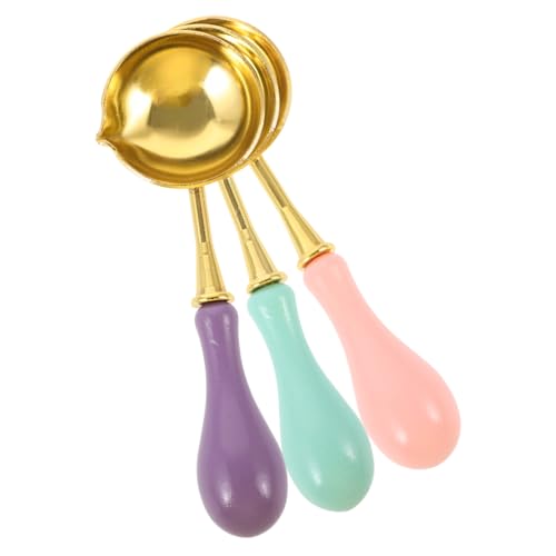 DOITOOL 3stücke Wachsschmelzlöffel Für Wachssiegel Tragbarer Siegelwerkzeug Löffel Wiederverwendbar Und Leicht Zu Reinigen Zum Schmelzen Von Wachs Und Ausgießen von DOITOOL