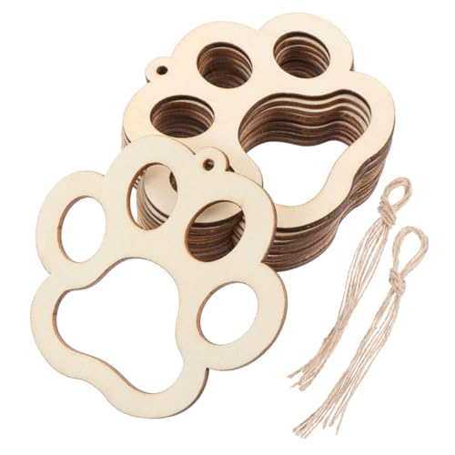 DOITOOL 30 Stück Teiliges Hängende Holzornamente mit Baumwollkordeln Natürliche DIY Holzanhänger für Kreative Bastelprojekte Umweltfreundliche Holzanhänger zum Dekorieren von Zuhause und von DOITOOL