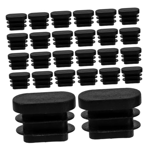 DOITOOL 30 Stück Teiliges Schwarze Oval Geformte Kunststoff Stuhlbeinkappen aus PE Möbelgleiter und Fußschutz für Gartenstühle und Tischbeine Einfache Montage Vielseitig Passend für von DOITOOL