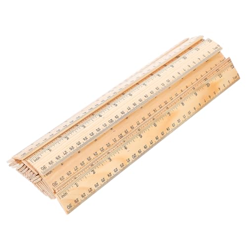 DOITOOL 36 Stück Lineal aus Holz Schüler Herrscher Masse Multi Studenten Herrscher funktional Kind mathematisches Lineal Geometrie Lineal Lineal handgefertigtes Holzlineal von DOITOOL