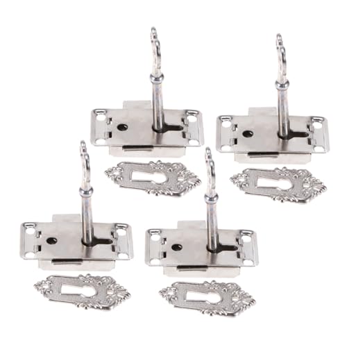 DOITOOL 4 Sätze Retro Möbel Schloss Teiliges Metall Schloss für Schmuckkästen und Schränke Rostfrei und Installieren Vintage Design für Stilvolle Einrichtung von DOITOOL