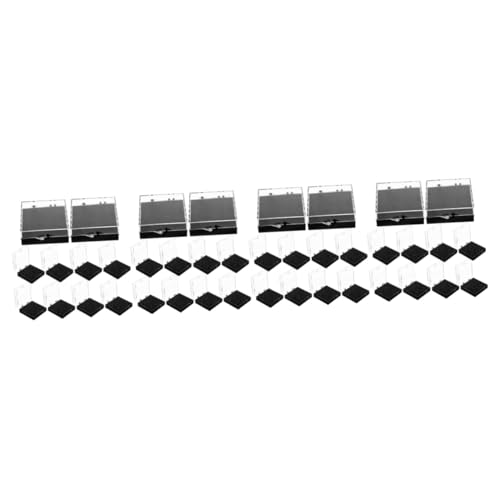 DOITOOL 4 Sätze Vitrine Container Schmuck Veranstalter Stiftanlage Abzeichen Fall Brosche Aufbewahrungsorganisator Medaillenausstellungsfall Abzeichenhalter Plastik Schwarz 10 Stück * 4 von DOITOOL