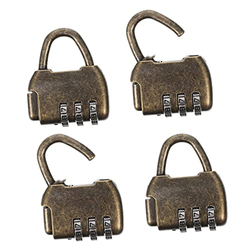 DOITOOL 4 Stück Antikes Zahlenschloss Teiliges Schloss für Holzboxen Schmuckkästen und Möbel Retro Design Langlebig Leicht und Rostfrei von DOITOOL