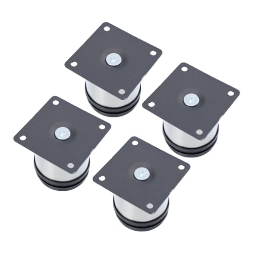 DOITOOL 4 Stück Edelstahl Möbelfüße Verstellbar Runde Tischbeine Robust Korrosionsbeständig rutschfest für Küchenkommoden Sofatisch Schreibtisch und Esszimmer Geeignet von DOITOOL