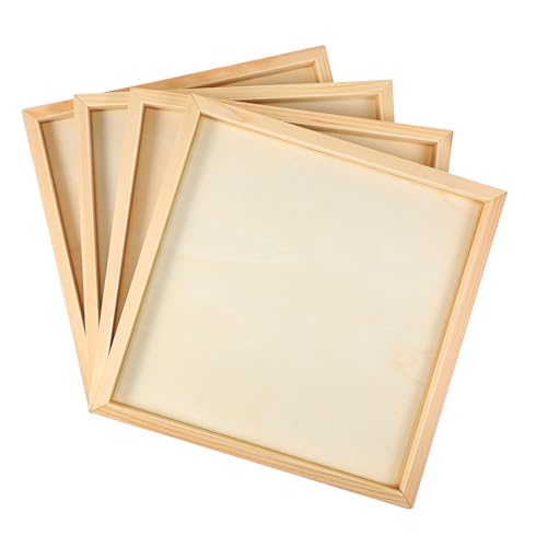 DOITOOL 4 Stück Handgefertigte DIY Foto für Home Dekoration Unbehandelte Holzrahmen für Malerei und Tischaufstellung mit Stabiler Bauweise von DOITOOL