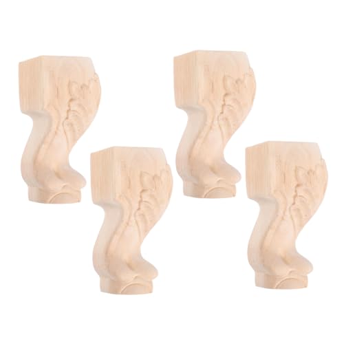 DOITOOL 4 Stück Massive Holz möbelbeine Geschnitzt Stabile Tisch Schrankbeine aus Vollholz Einfache Montage Kompatibel mit Tv ständern Sofas Schreibtischen Kommoden von DOITOOL