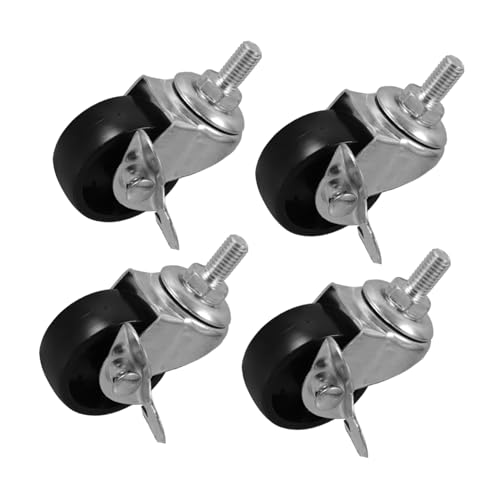 DOITOOL 4 Stück Möbelrollen mit Bremse Schwarze PP Caster Wheels Schaftrollen Schwenkbar für Teppich Ersatz für Möbel Trolley Bürostuhl Einfache Installation DOITOOL 4 Stück Möbelrollen mit Bremse Schwarze PP Caster Wheels Schaftrollen Schwenkbar für Teppich Ersatz für Möbel Trolley Bürostuhl Einfache Installation von DOITOOL