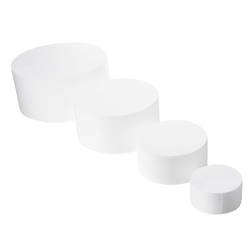 DOITOOL 4 Stück Schaumstoff Tortenmodell Oasis Schaumstoffform Tortenattrappen Buffet Fake Für Hochzeitsdekoration Form Schaumstoff Tortenebene Kunst Hochzeitstorte Geburtstag von DOITOOL