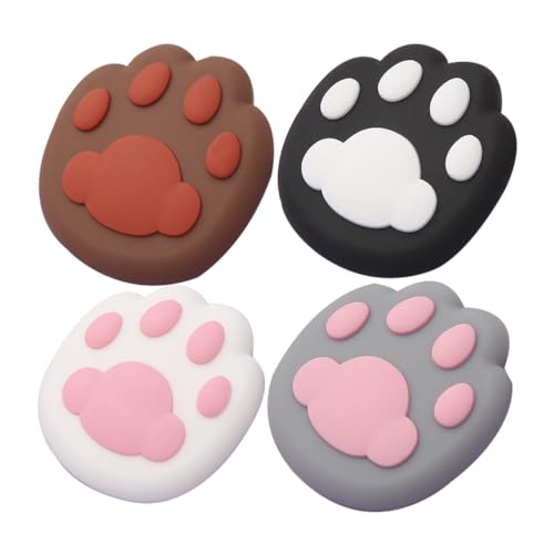 DOITOOL 4 Stück Silikon Türstopper Katzenpfote Türgriff Schutz Wandpuffer Geräuschdämpfung für Möbel und Wände Braun von DOITOOL