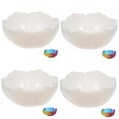 DOITOOL 4 Stück Silikonform für Schmuckschale Blumenform Flexibel Langlebig Epoxidharz Gießform DIY Aufbewahrung Trinket Dish Holder Mold für Bastelbedarf von DOITOOL