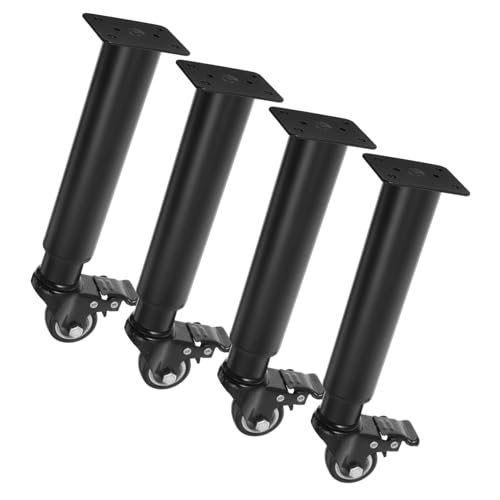 DOITOOL Moderne Verstellbare Möbelbeine Mit Rollstuhlrollen 4 Stück Metallbeine Für Couchtisch Kommode Schreibtisch von DOITOOL