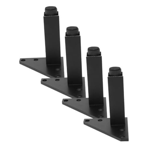DOITOOL 4 Stück Teiliges Aluminiumlegierung Möbelbeine Schwarz Metall Möbelfüße Verstellbar für Sofa Schrank Tv badmöbel Robuste Stützfüße mit Rutschfester Funktion von DOITOOL
