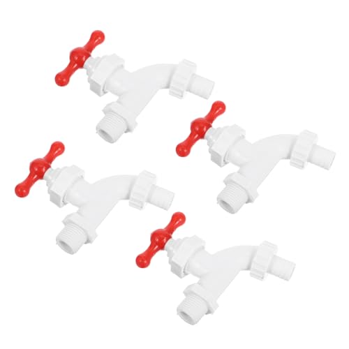 DOITOOL 4 Stück Teiliges Kunststoff Wasserhahn Kaltwasserhahn Waschmaschine Anschlussstück Wasserhahn Weiß Wassersparend Kompatibel mit PVC und Kupferrohren für Bad und Waschküche von DOITOOL
