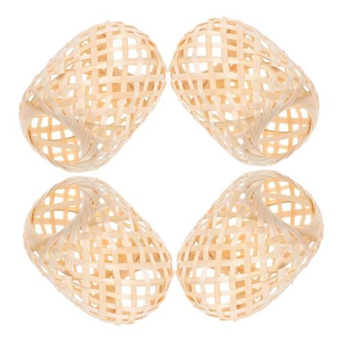 DOITOOL 4 Stück Teiliges Miniatur Lampenschirm Handgewebt Leichte Dekorative Laternenabdeckungen Sanfte Lichtdiffusion für Party Hochzeit Heimdekoration DIY Hängelampe von DOITOOL