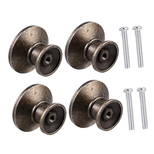 DOITOOL 4 Stück Teiliges Schrankgriffe im Vintage Stil Runde Einloch Möbelknöpfe Langlebigem Material Europäischer Retro Look Stilvolle Türgriffe für Schrank Kommode Wohnmöbel von DOITOOL