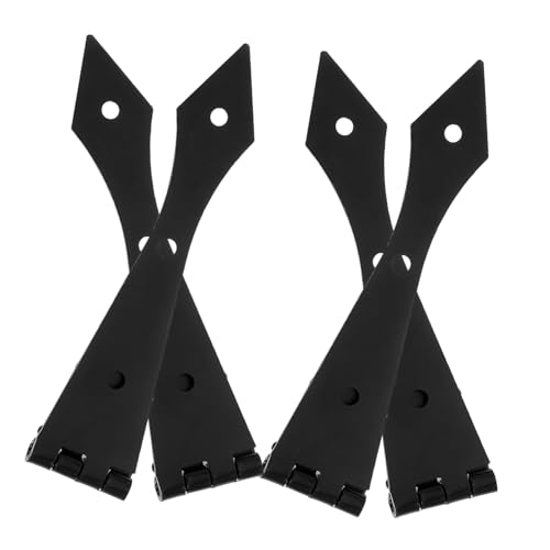 DOITOOL 4 Stück Teiliges Schwere Schwarze Metallscharniere mit Dekorativem Pfeildesign für Scheunentore und Holztüren Geräuscharm Langlebig Geeignet für Lager Hoftore von DOITOOL