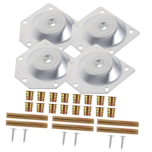 DOITOOL 4 Stück Teiliges Set Möbelverbinder Winkelplatte Schrauben Muttern für Stabile Verbindung von Massivholzfüßen an Tisch Stuhl Nachttisch Skandinavisches Design von DOITOOL