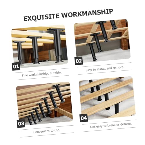 DOITOOL 4 Stück Verstellbare Bettrahmenstützbeine Höhe Bettrahmen mittelstütze Möbelbeine Ersatz Bettstützen für King Boxspringbetten Robuste Lattenroststütze von DOITOOL