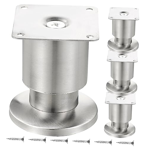 DOITOOL 4 Stück Verstellbare Möbelfüße rutschfest mit Gummimatte Robuste Metallsofa und Schrankbeine Ersatz für Couch Tisch und Kommode Teiliges von DOITOOL