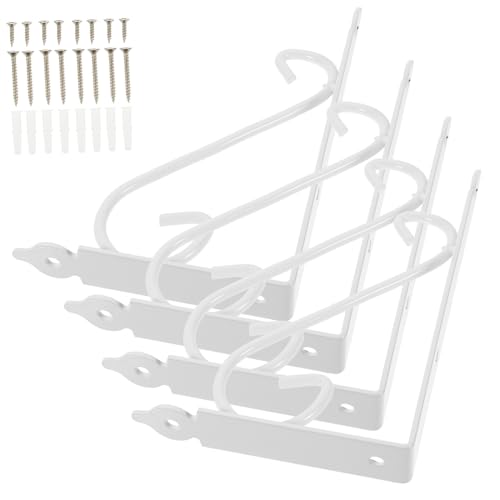 DOITOOL 4 Stück Wandregal Halterungen Set Dekorative Blumenmuster Regalträger Robustem Eisen Weiß für Bücherregale Klappbretter und Set Boxen Einfache Montage Schrauben DOITOOL 4 Stück Wandregal Halterungen Set Dekorative Blumenmuster Regalträger Robustem Eisen Weiß für Bücherregale Klappbretter und Set Boxen Einfache Montage Schrauben von DOITOOL