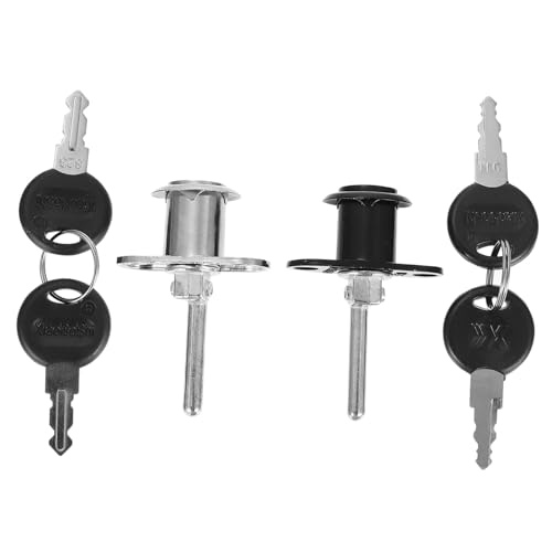 DOITOOL 4 Stück Zinklegierung Möbelschloss Zentralverriegelung Büro Schreibtisch Schrank Schloss Kern Silber Schwarz Langlebig Sicher Einfache Montage von DOITOOL