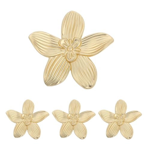 DOITOOL 4 Stück goldene Blumen-Schubladenknöpfe – Blütenblatt-Küchenschrankknöpfe – Kommode, Möbel, Schrank, Schubladengriffe für Kleiderschrank DOITOOL 4 Stück goldene Blumen-Schubladenknöpfe – Blütenblatt-Küchenschrankknöpfe – Kommode, Möbel, Schrank, Schubladengriffe für Kleiderschrank von DOITOOL