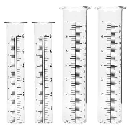 DOITOOL Ersatzglas Für Regenmesser 4 X Regenmesser Für Außenbereich Regenmesser-Ersatzrohr Für Garten Im Freien (6 Zoll 7 Zoll) Regenmesser Ersatzglas Regenmesser für den Garten von DOITOOL