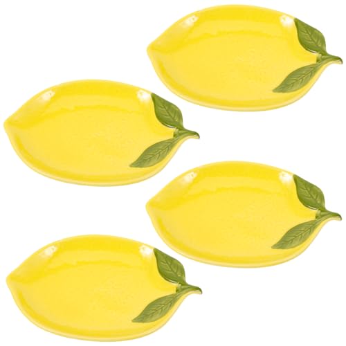 DOITOOL 4 Zitronenteller Zitronenförmige Schüssel Keramik-Dessertteller Ästhetische Salat-Servierschüssel DOITOOL 4 Zitronenteller Zitronenförmige Schüssel Keramik-Dessertteller Ästhetische Salat-Servierschüssel von DOITOOL