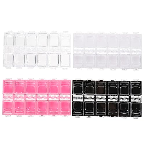DOITOOL 4Stücke Teiliges Nagelkunst Organizer Mit Fächern Kunststoff Aufbewahrungsbox Für Nagelmaterialien Transparent Und Rot Für Nagelstudios von DOITOOL