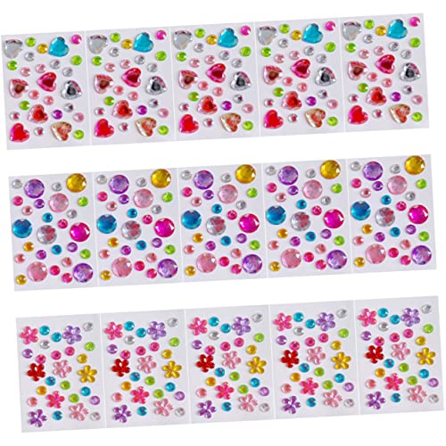 DOITOOL 5 Sätze DIY -Aufkleber Für Juwelen Edelsteinaufkleber Handwerk Sammelalbum Funkeln Edelsteine ​​Aufkleber Selbstklebende Bastelaufkleber Plastik 15 Blätter * 5 von DOITOOL