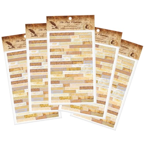 DOITOOL 5 Sätze Kreative Scrapbook Aufkleber Teiliges Selbstklebendes Dekorationsset mit Einzigartigen Designs für Notizbuch Tagebuch und Fotoalbum für DIY Projekte und Romantische von DOITOOL
