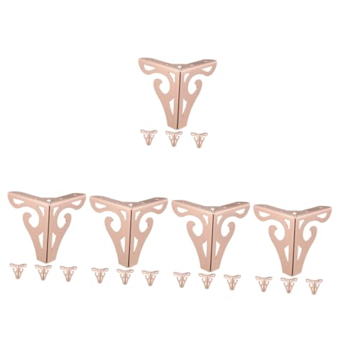 DOITOOL 5 Sätze Möbelbeine Couchfüße Tischbeine Sofabeine Möbelaufsteiger Möbelsteiger Stuhlbein-bodenschoner Hockerbeine Kommode Schrankfüße Couch Füße Ersatz Eisen Rose Gold 4 Stück * 5 von DOITOOL