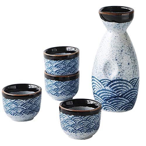 DOITOOL 5 Stück Keramik Japanisches Sake Set Sake Set Sake Set 180 ml 20 ml von DOITOOL