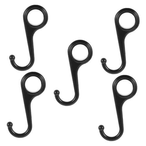 DOITOOL 5 Stück Multifunktionale Metallhaken Selbstklebende Küchen und Badezimmerhaken Schwarz Langlebig und Stylish für Handtücher und von DOITOOL