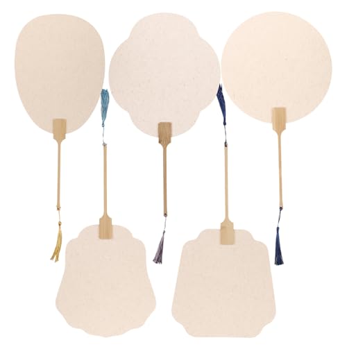 DOITOOL 5stücke Papierfächer DIY Handfächer Aus Papier Und Holz Für Basteln Dekoration Oder Hochzeit Leere Papierfächer Zum Selbermachen von DOITOOL