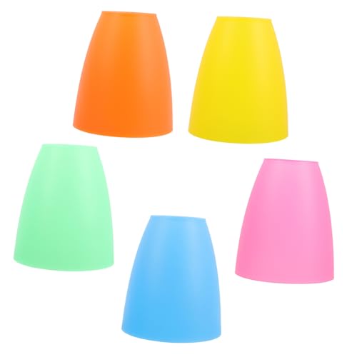 DOITOOL 5 Stück Teiliges Lampenschirm Robustem Kunststoff Flacher Lampenschirm mit Mittelloch Einsetzbar für Tischlampen Wandlampen und Stehleuchten Stilvoller Schutz und Zufällige Farbe von DOITOOL